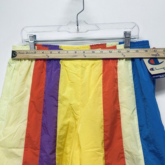 Champion beach Short Size Large Men’s Warm Up Mesh Lining Multicolor Striped New - Picture 2 of 11